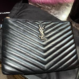 Black YSL clutch